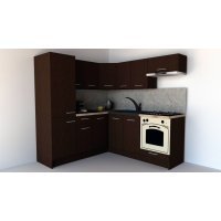 Bucatarie de Colt GENA NEW 9 ST. 190-200, Cu Corp de Cuptor, Wenge / Decor 8548